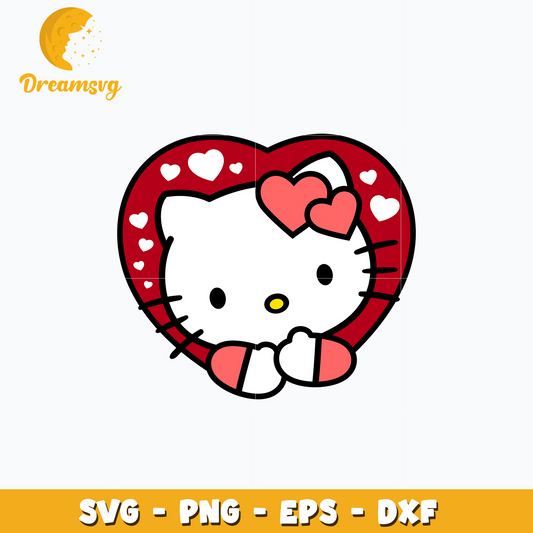Kitty love valentine day svg