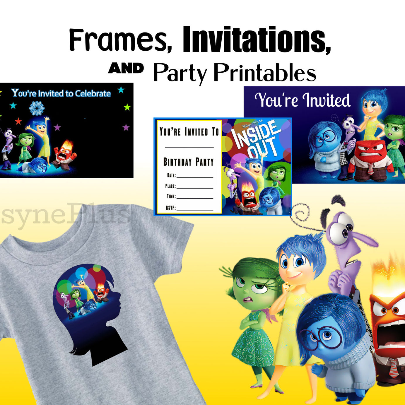 Inside Out 2 characters design png bundle, disney cartoon png, instant download