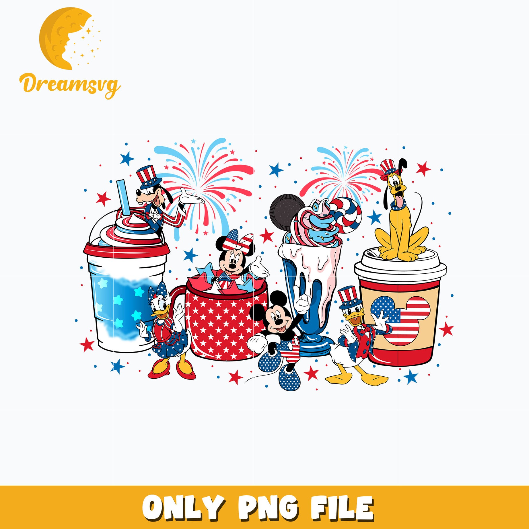 4th of july cup Mouse and Friends Png