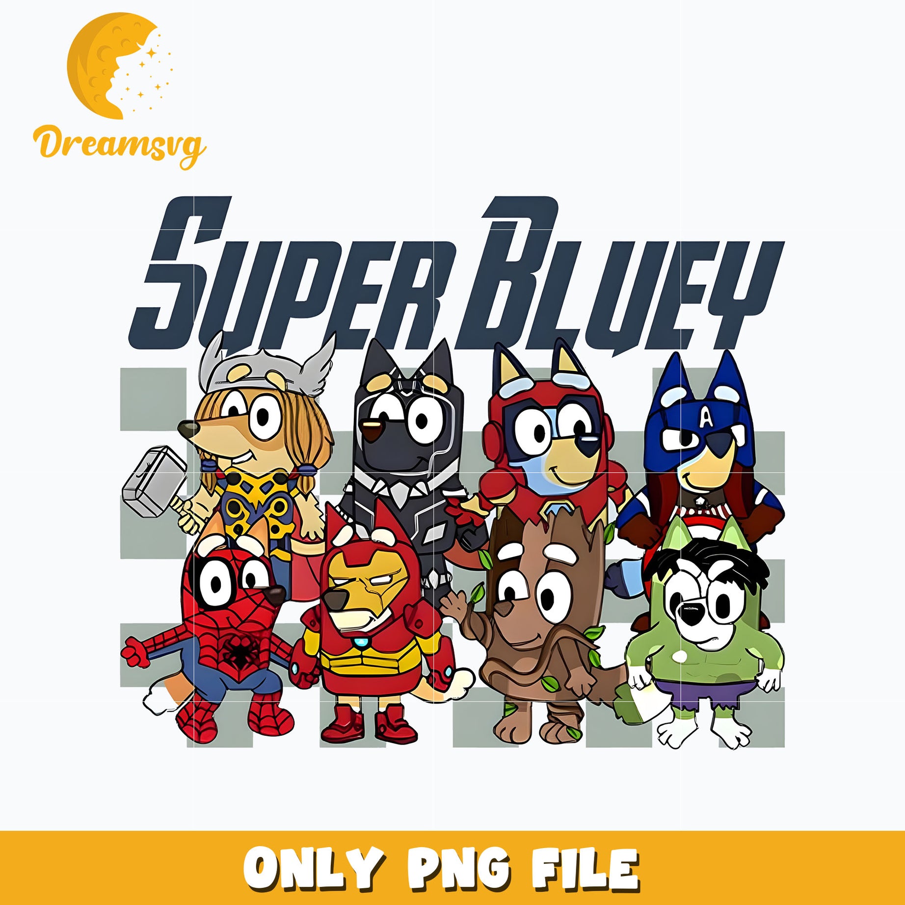 Super hero bluey cartoon png