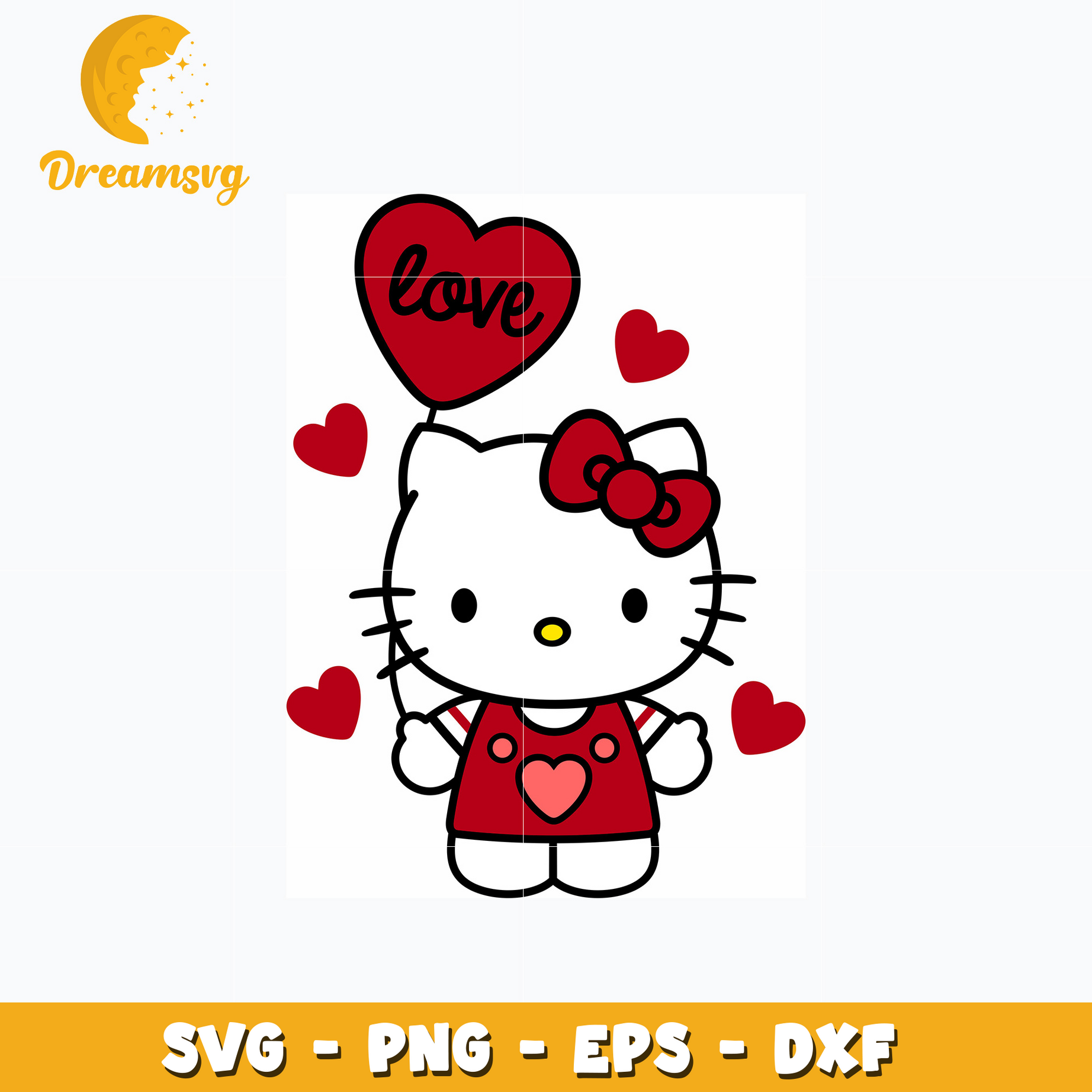 Kitty love valentine svg