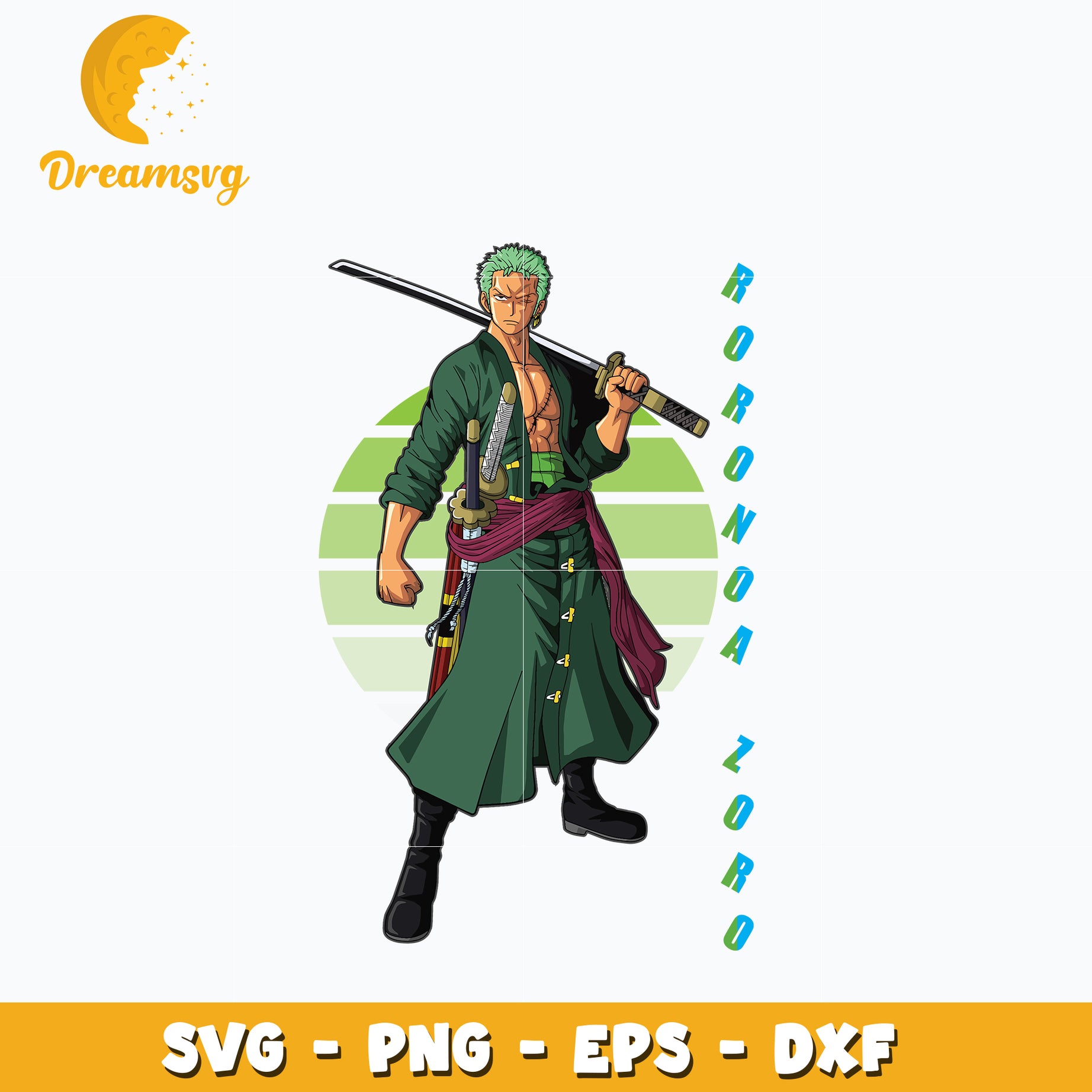 Zoro anime design Svg, Anime Svg, One piece Svg