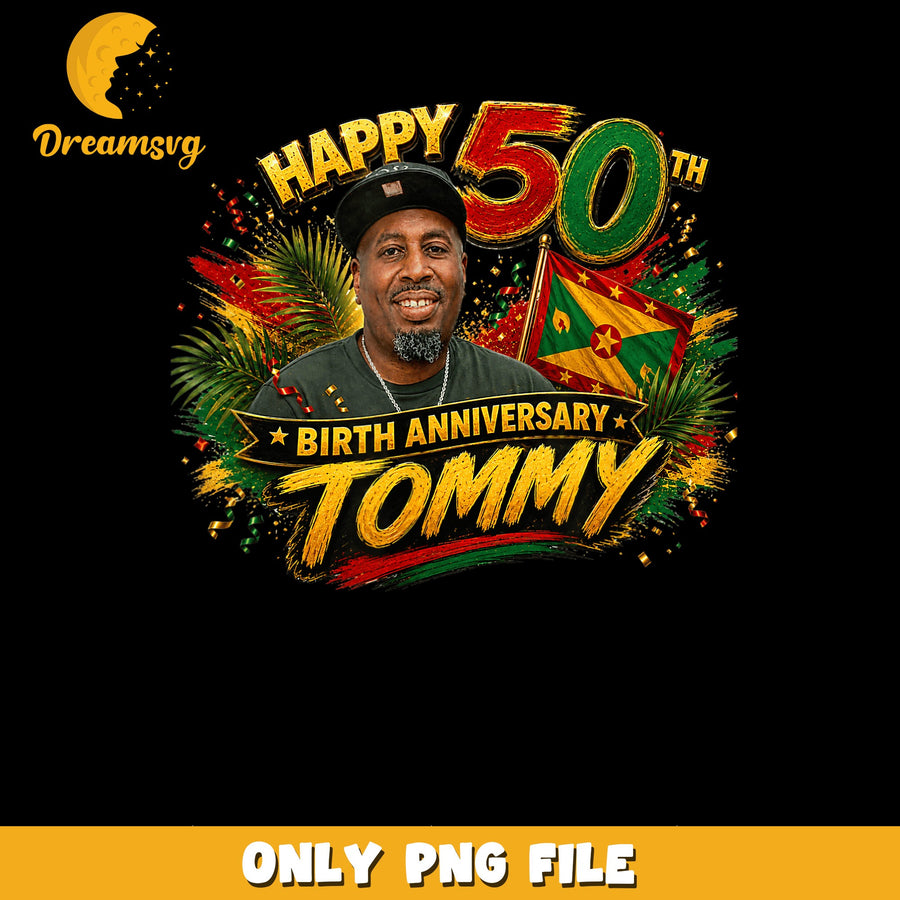 50th Birthday Celebration, Tommy Design, Joyful PNG