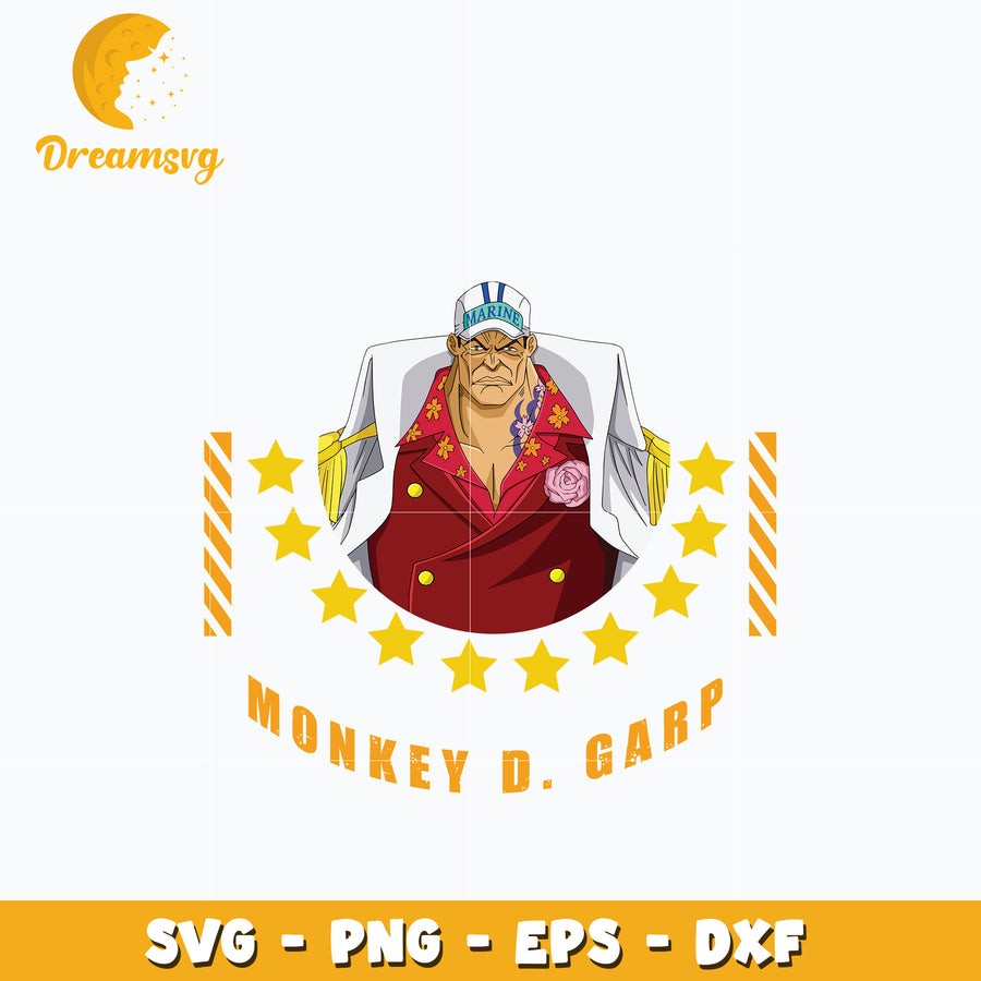 Monkey D. Garp Svg, Anime Svg, One piece Svg
