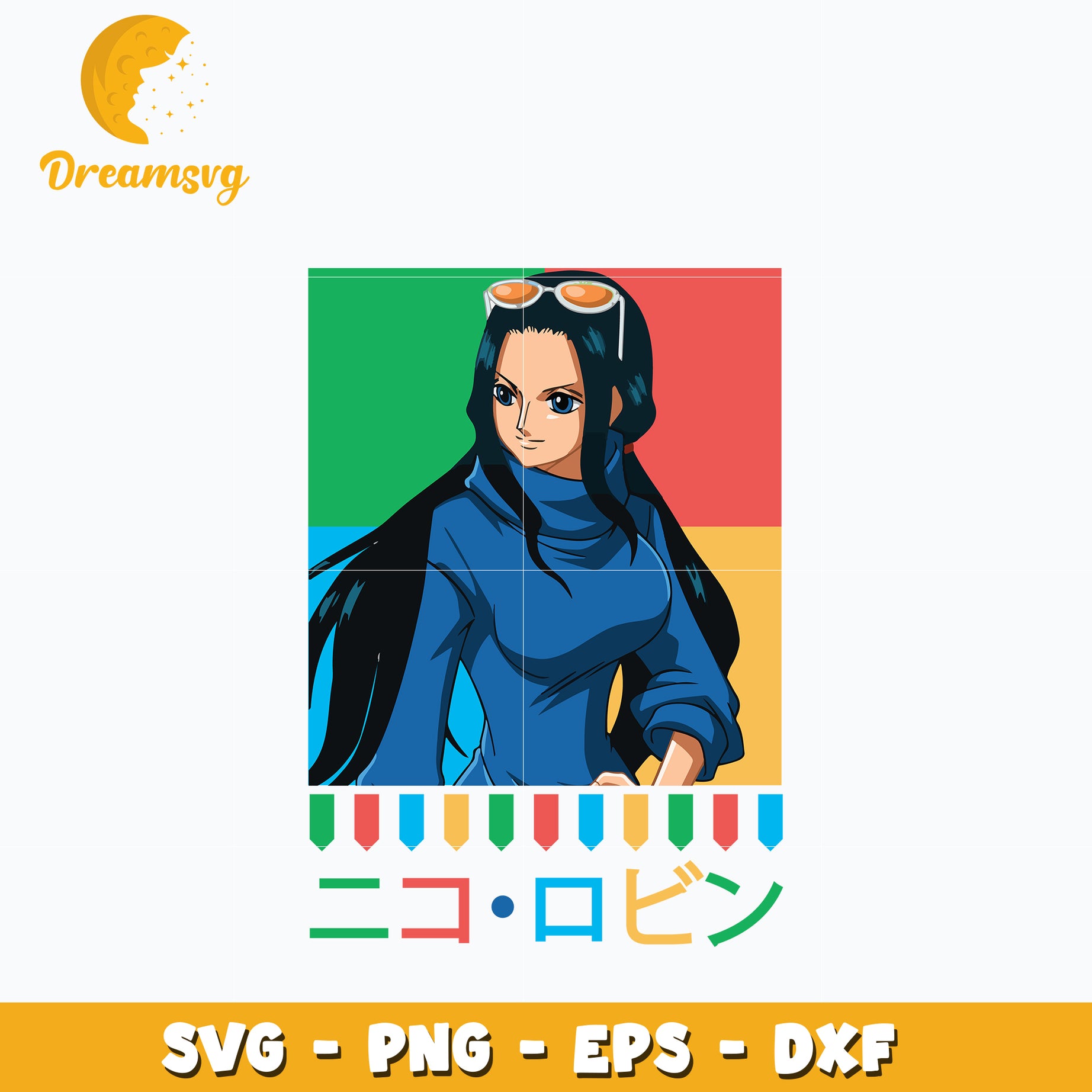 Nico Robin anime design Svg, anime Svg, One piece Svg