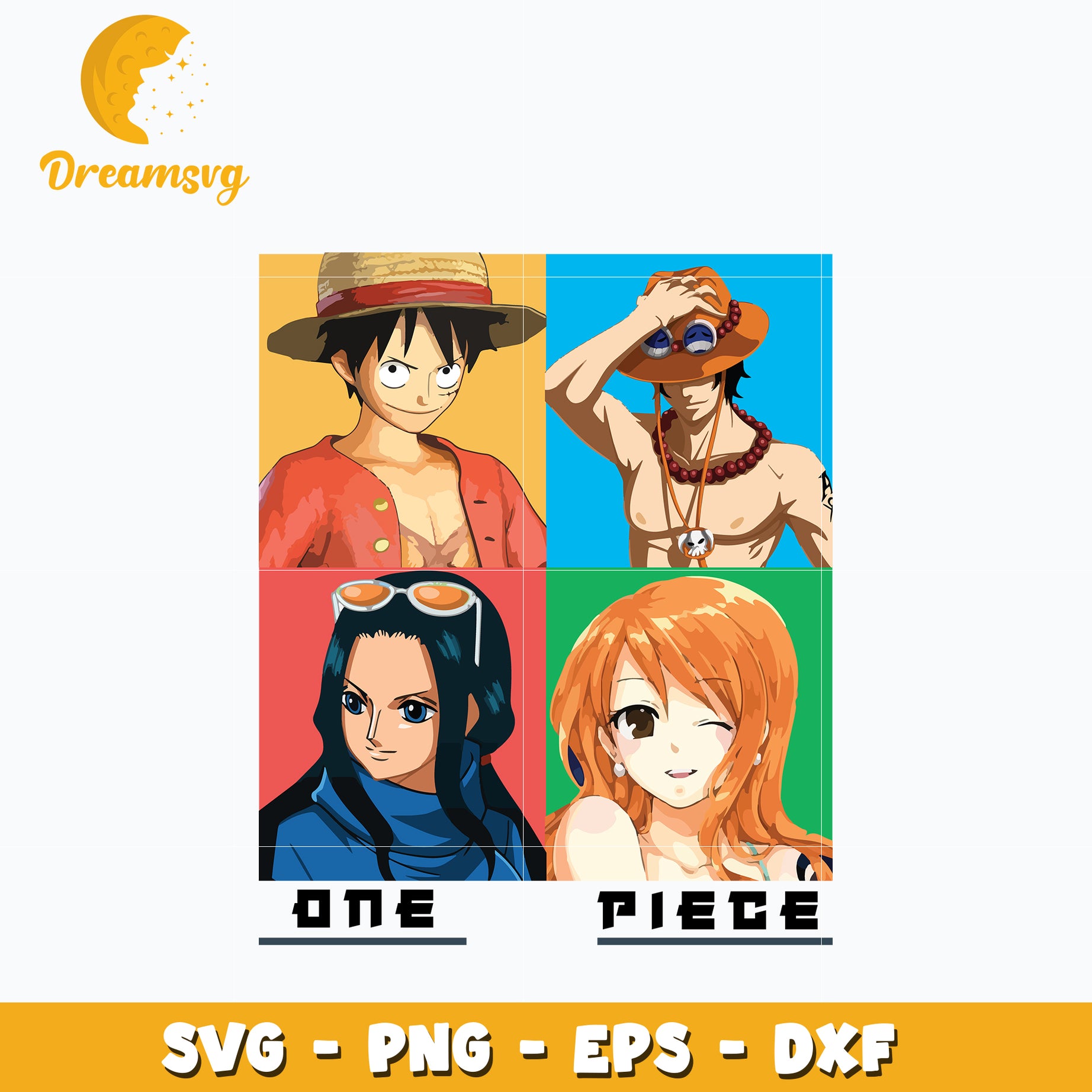 Luffy and friends design Svg, anime Svg, One piece Svg