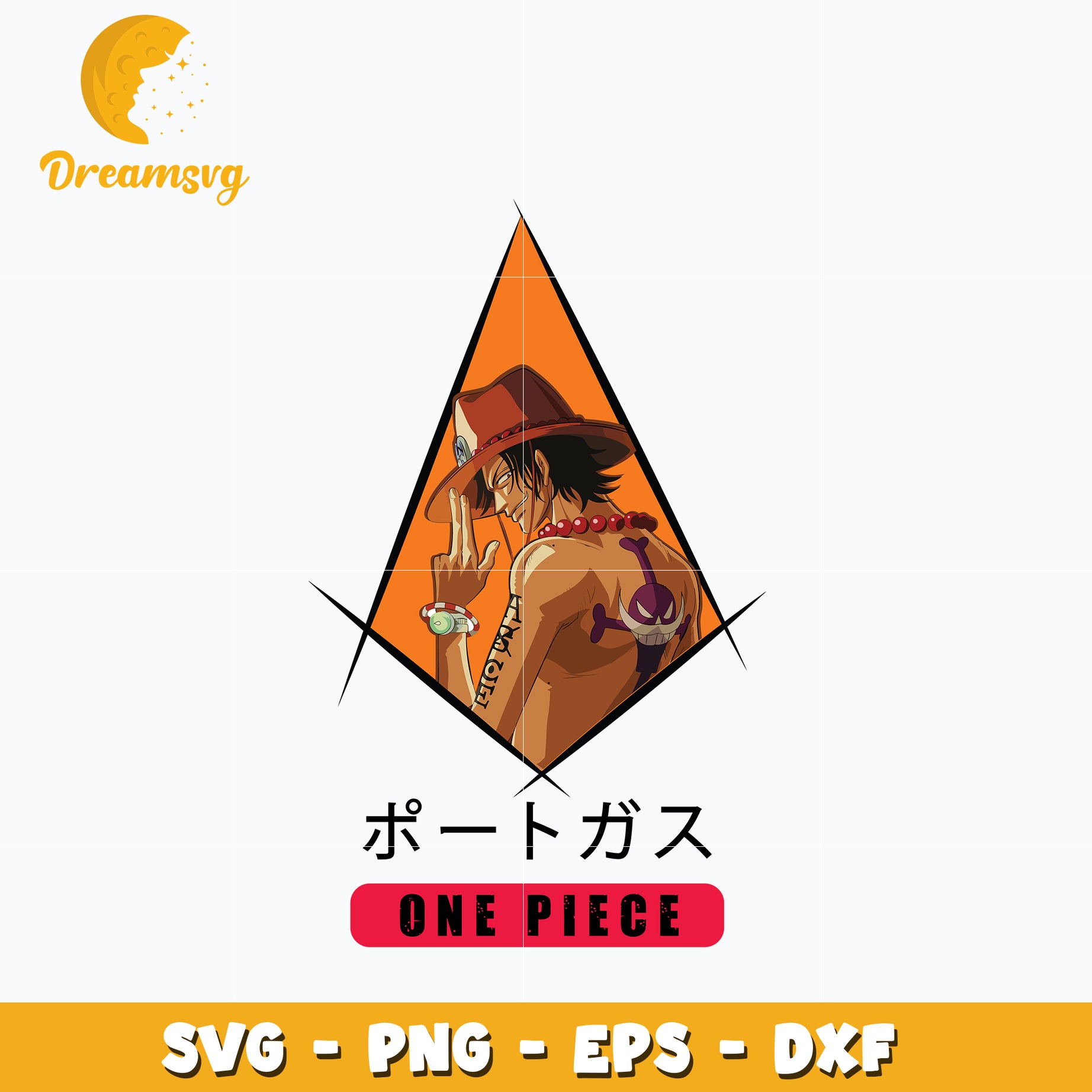 One piece Ace design Svg, anime Svg, One piece Svg