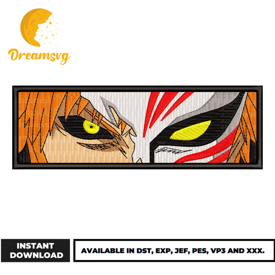 Ichigo eyes embroidery design, Bleach embroidery