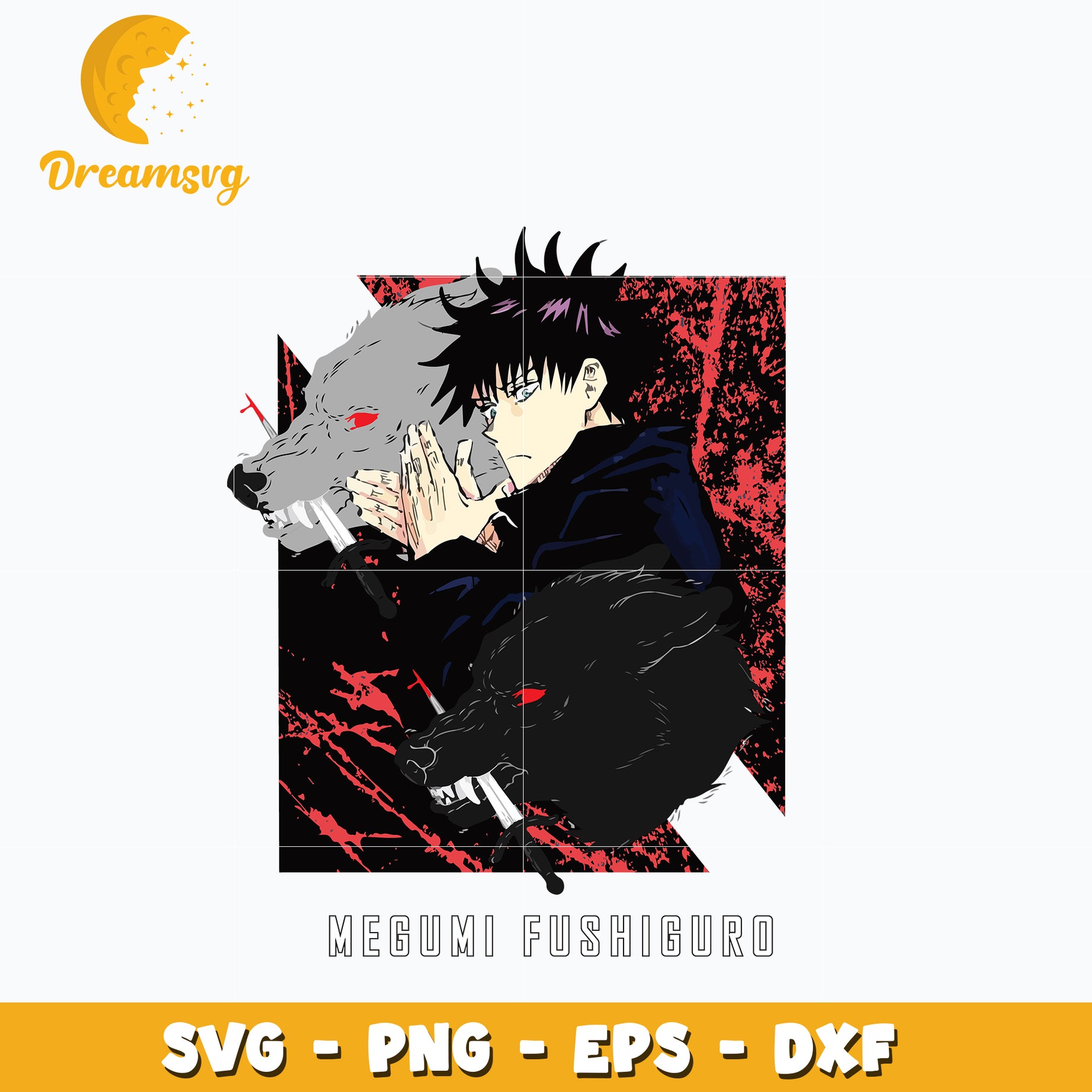 Megumi with woft svg, anime svg, Jujutsu kaisen svg