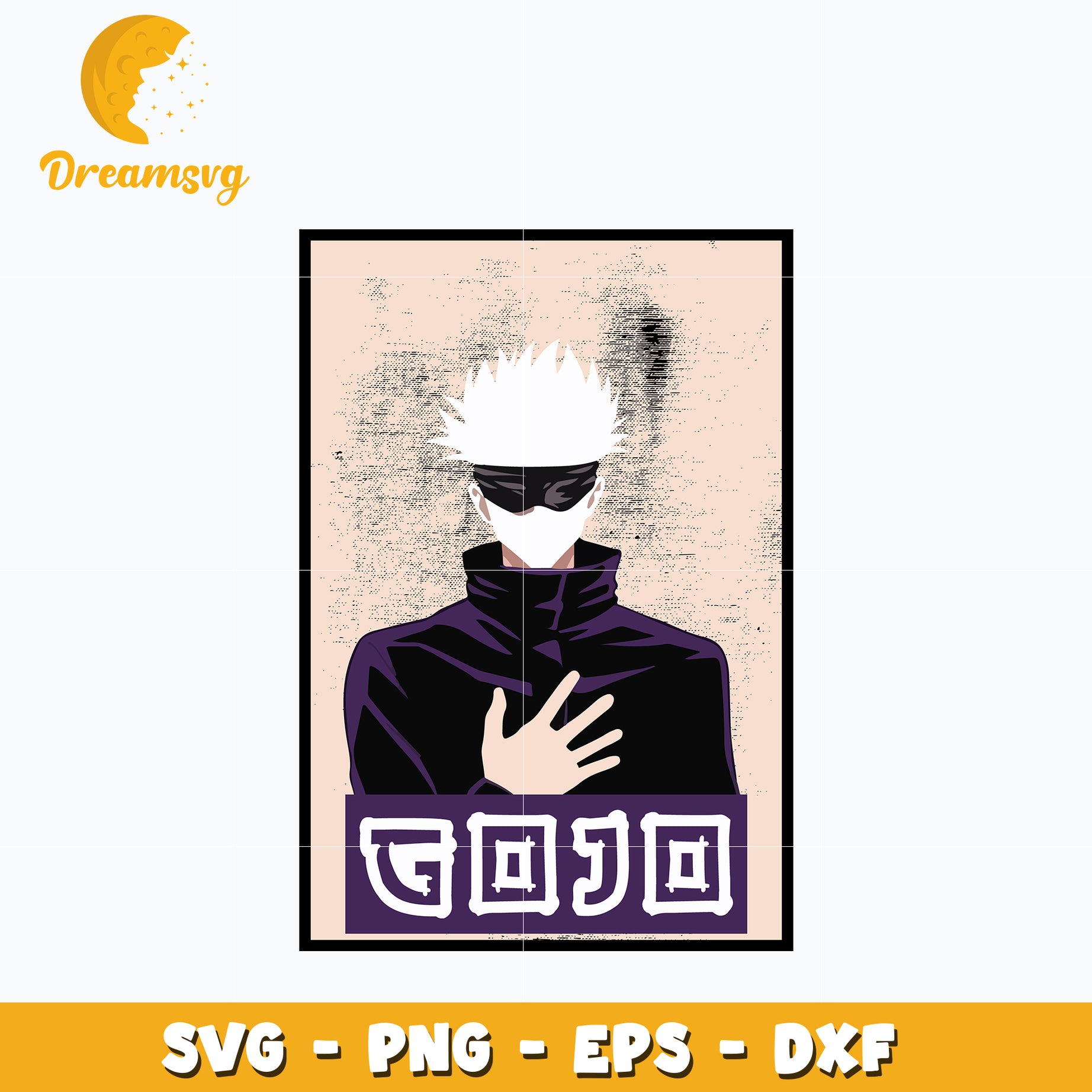 Gojo Satoru design svg, anime svg, Jujutsu kaisen svg