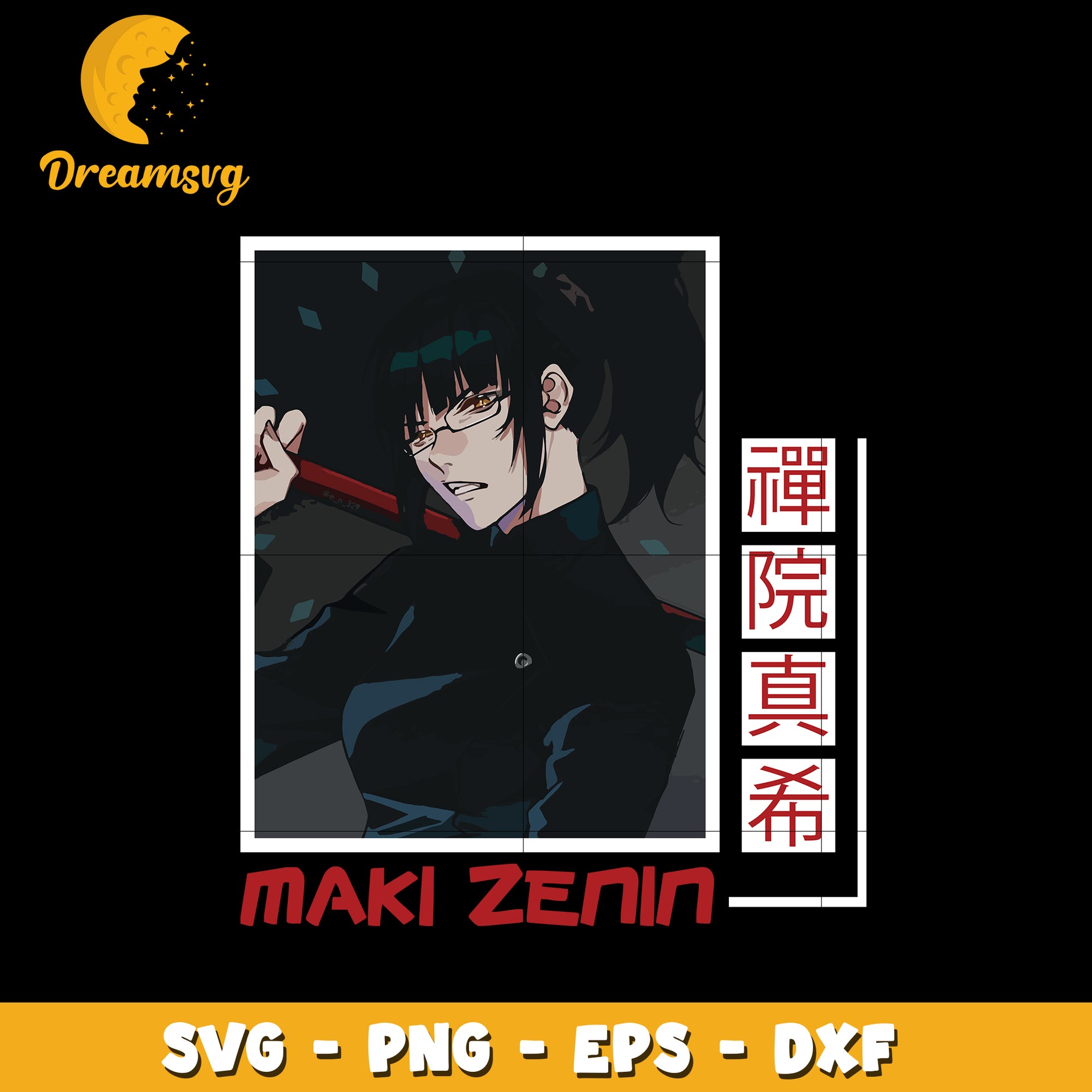 Maki Zenin design svg, anime svg, Jujutsu kaisen svg