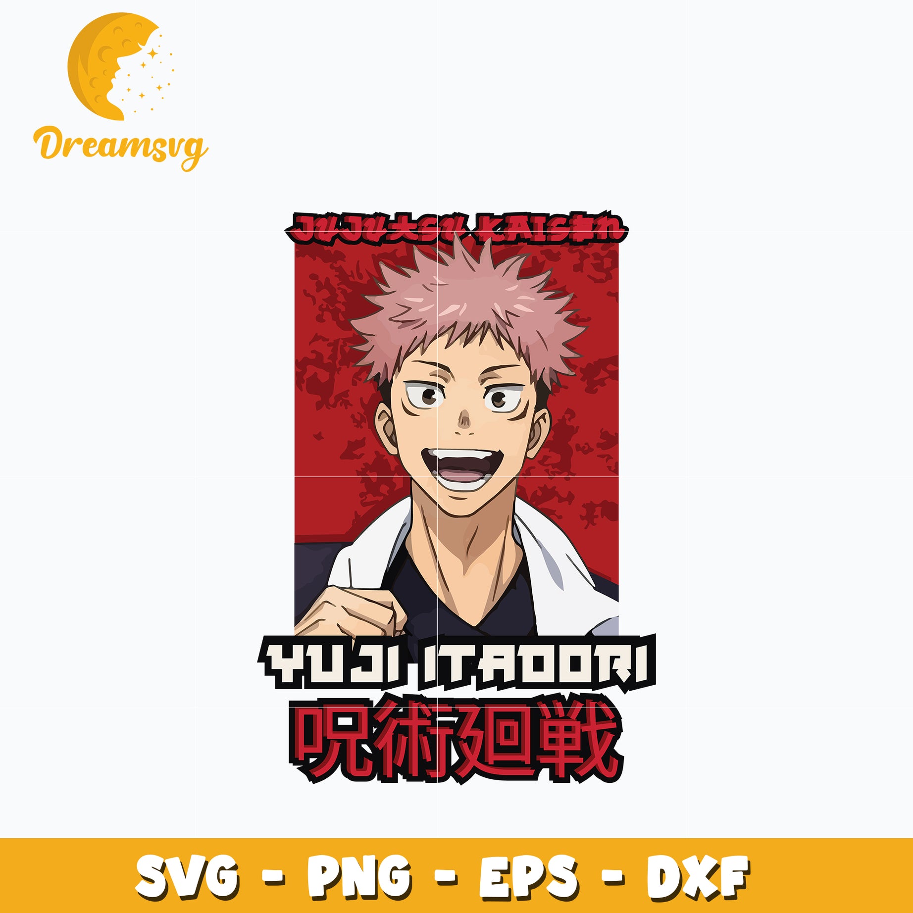 Yuji itadori laugh design svg, anime svg, Jujutsu kaisen svg