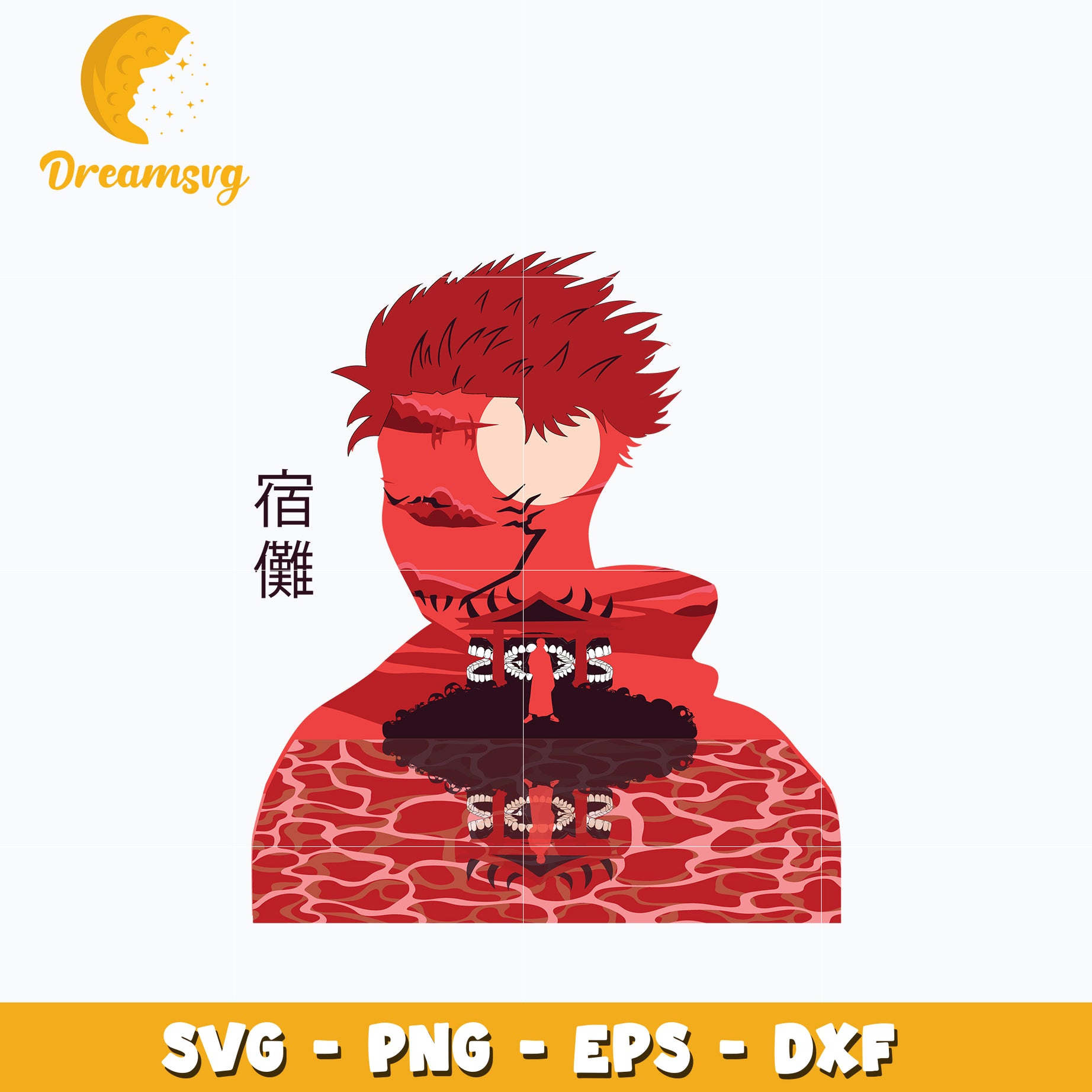 Sukuna shadow svg, anime svg, Jujutsu kaisen svg