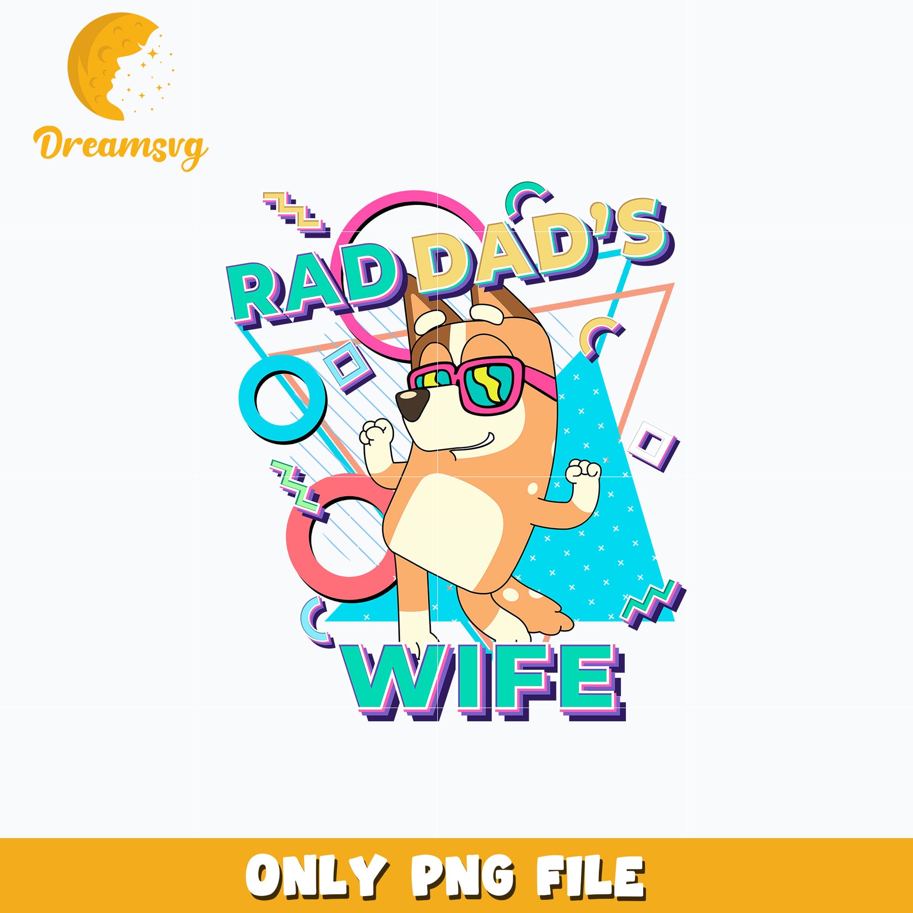 Bluey rad dad wife cartoon png