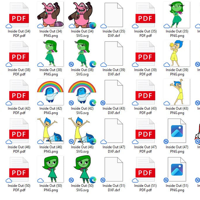 Inside Out 2 characters design png bundle, disney cartoon png, digital download