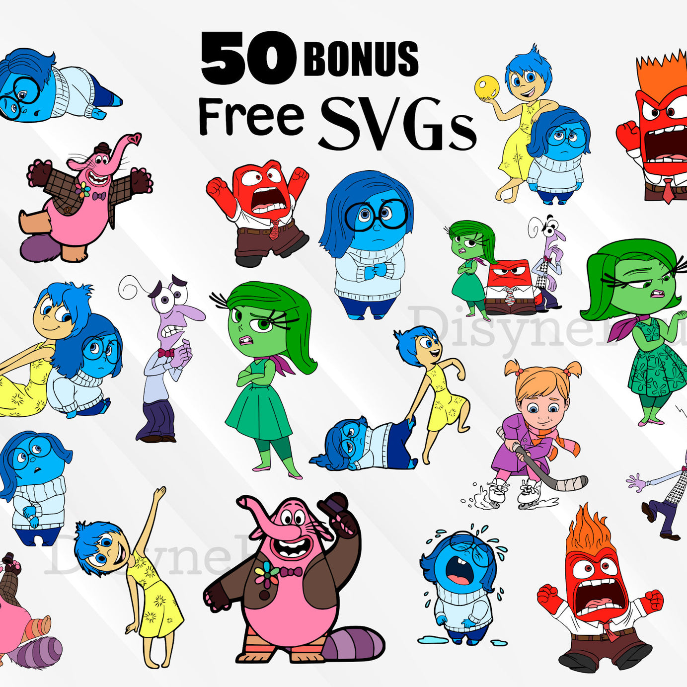 Inside Out 2 characters design png bundle, disney cartoon png, instant download