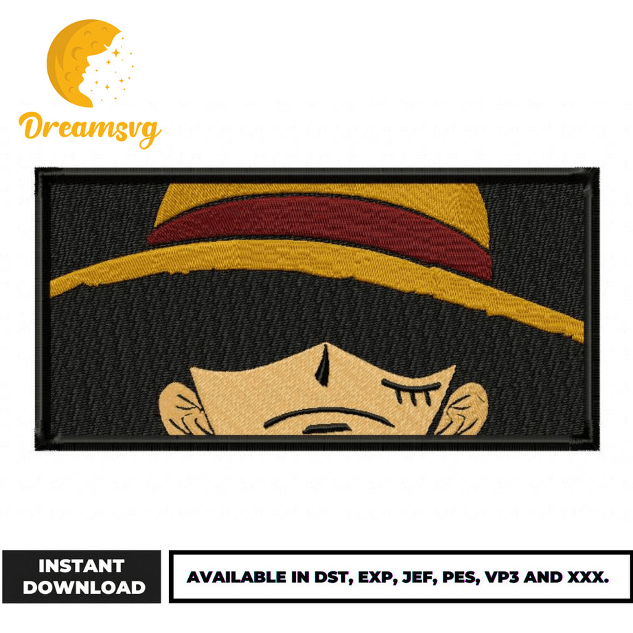 Pirate Luffy Straw Hat embroidery design