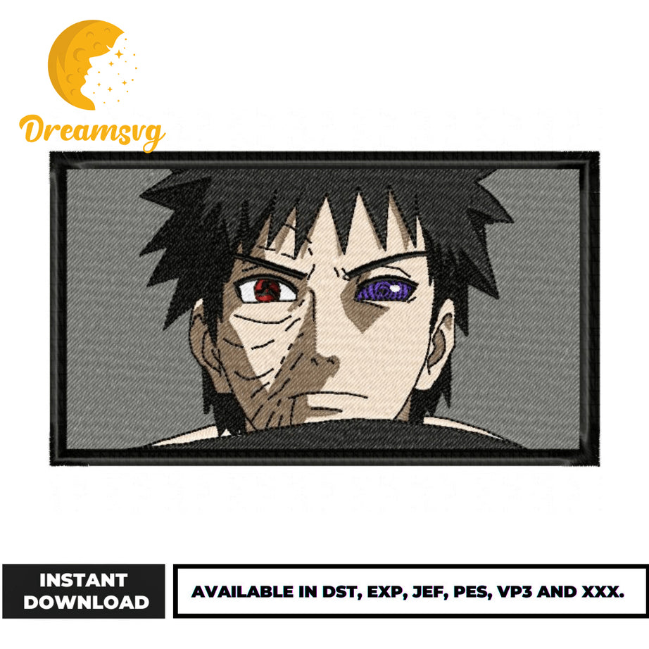 Obito Uchiha embroidery design