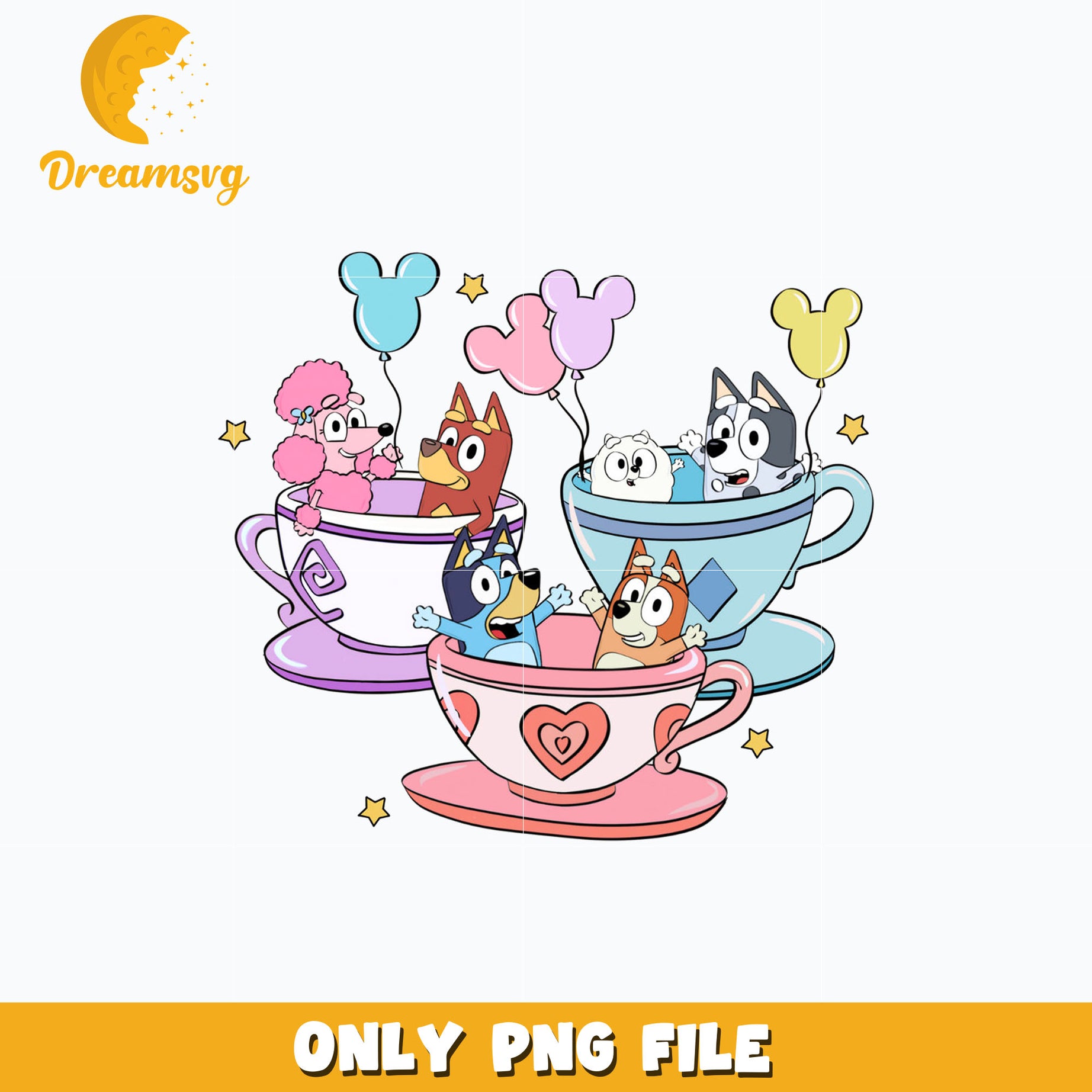 Bluey friends teacup cartoon png