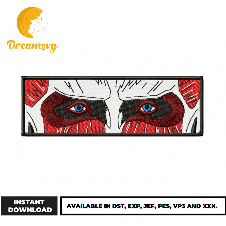 Colossal Titan Eyes embroidery design