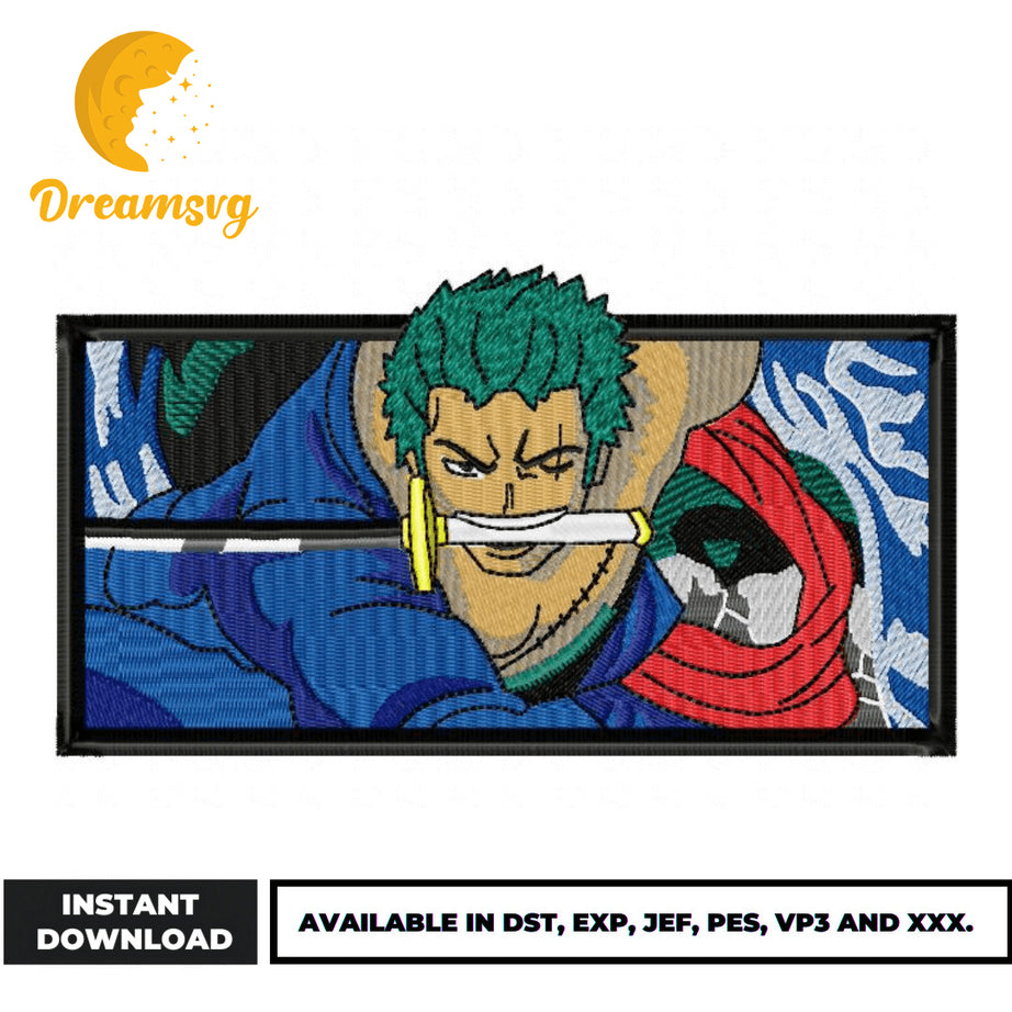 Roronoa Zoro embroidery design