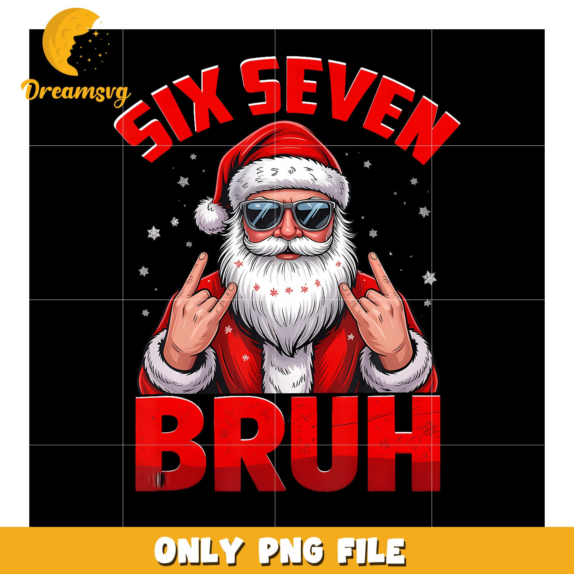 6 7 Funny Christmas Santa Rock On Six Seven Bruh png, funny jokes​ png