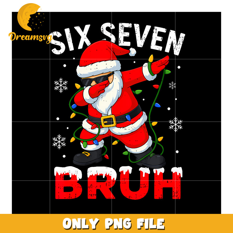67 Meme Six Seven Bruh Dabbing Santa png, funny jokes​ png, funny memes png