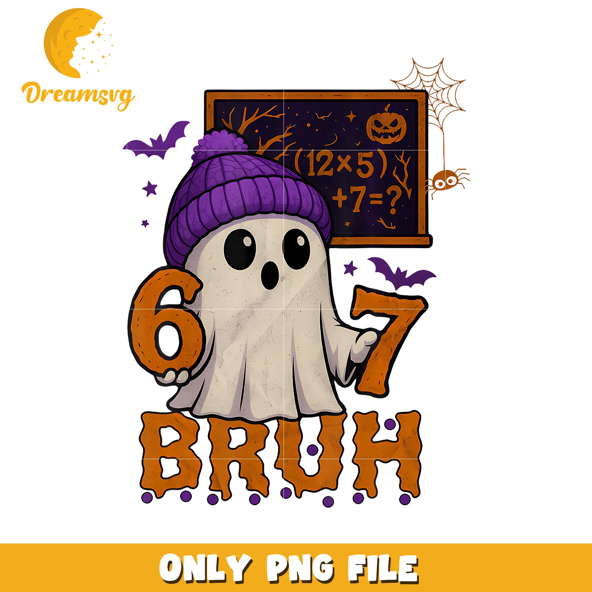 67 Teacher Halloween Ghost Six Seven Meme png, trending memes png,  math meme png