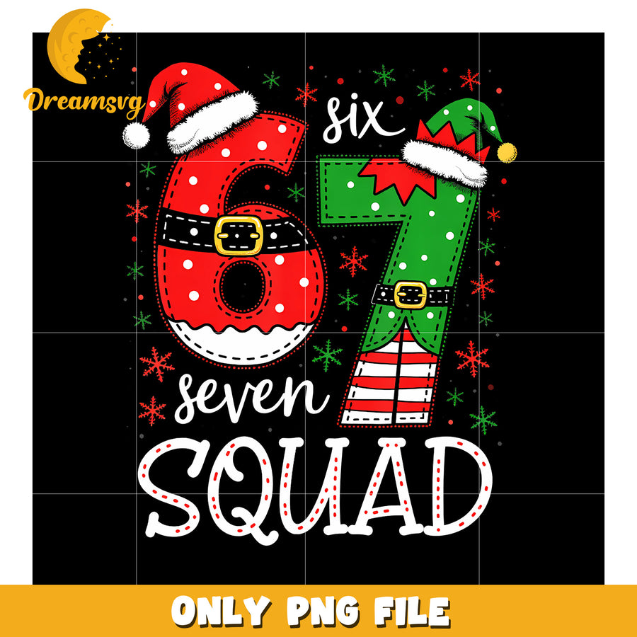 67 christmas quad png, six seven kid​ png, santa and elf png