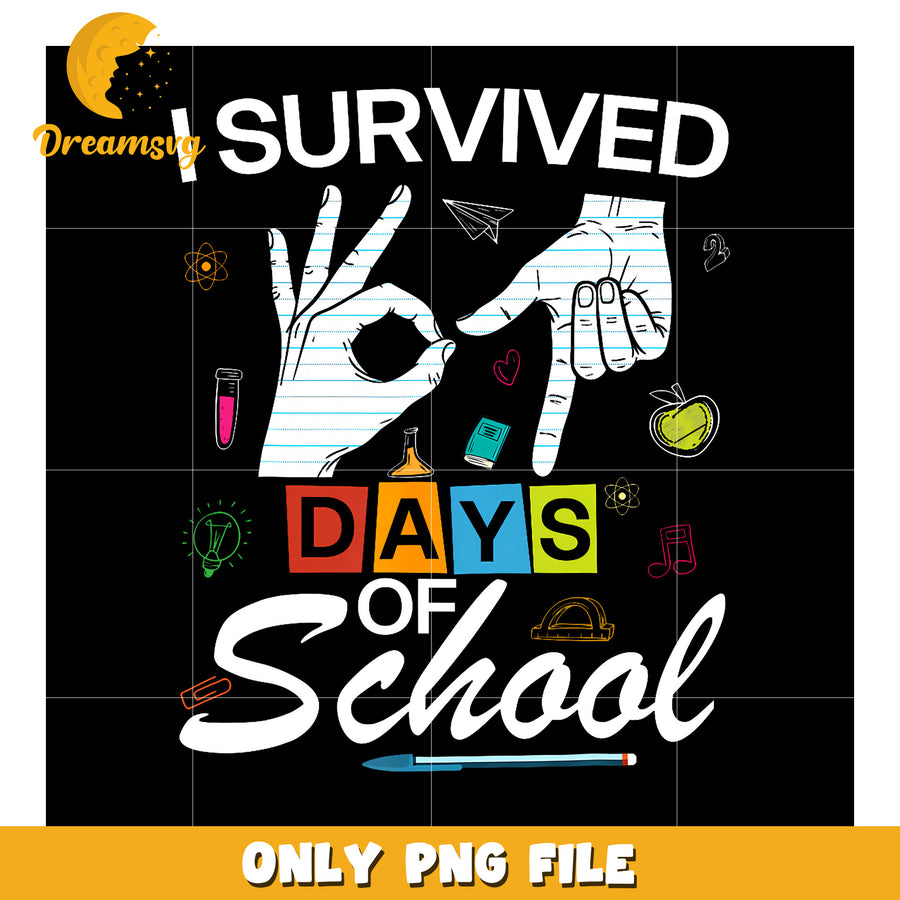 67 days survived of school png, sassy quotes png, meme core png
