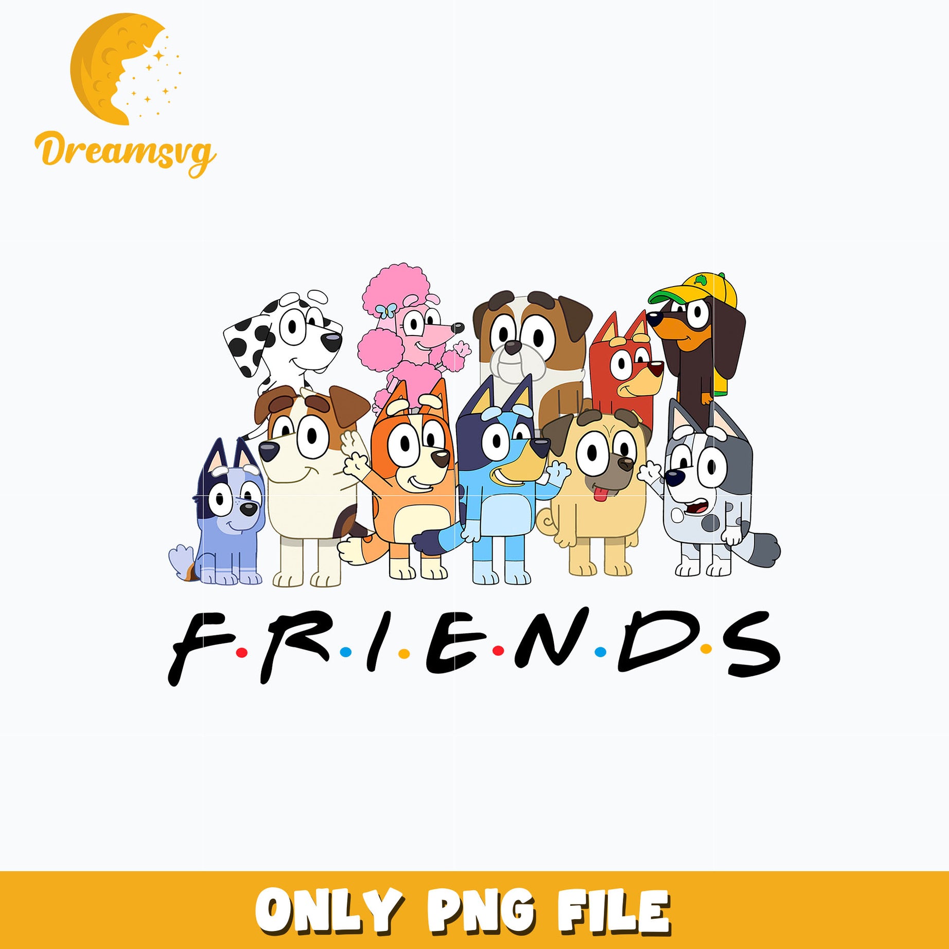 Bluey and all friends cartoon png