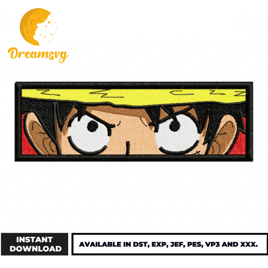 Luffy Eyes embroidery design