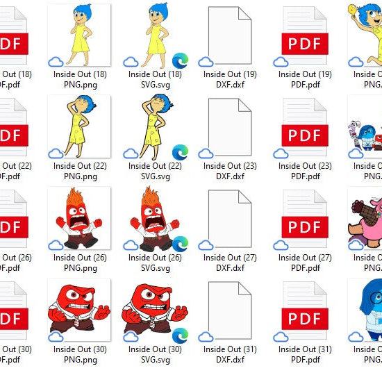 Inside Out 2 characters design png bundle, disney cartoon png, digital download