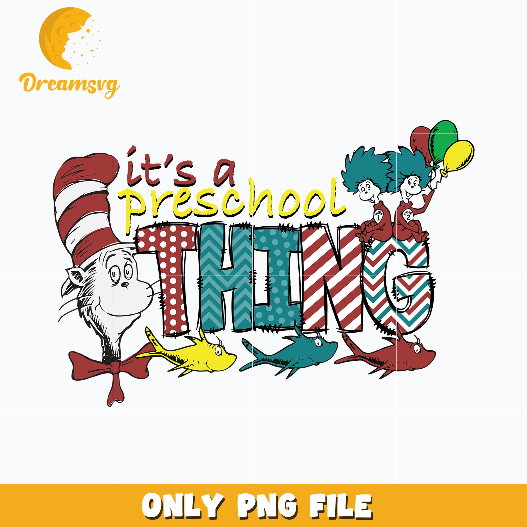 Dr seuss friends its a preschool png