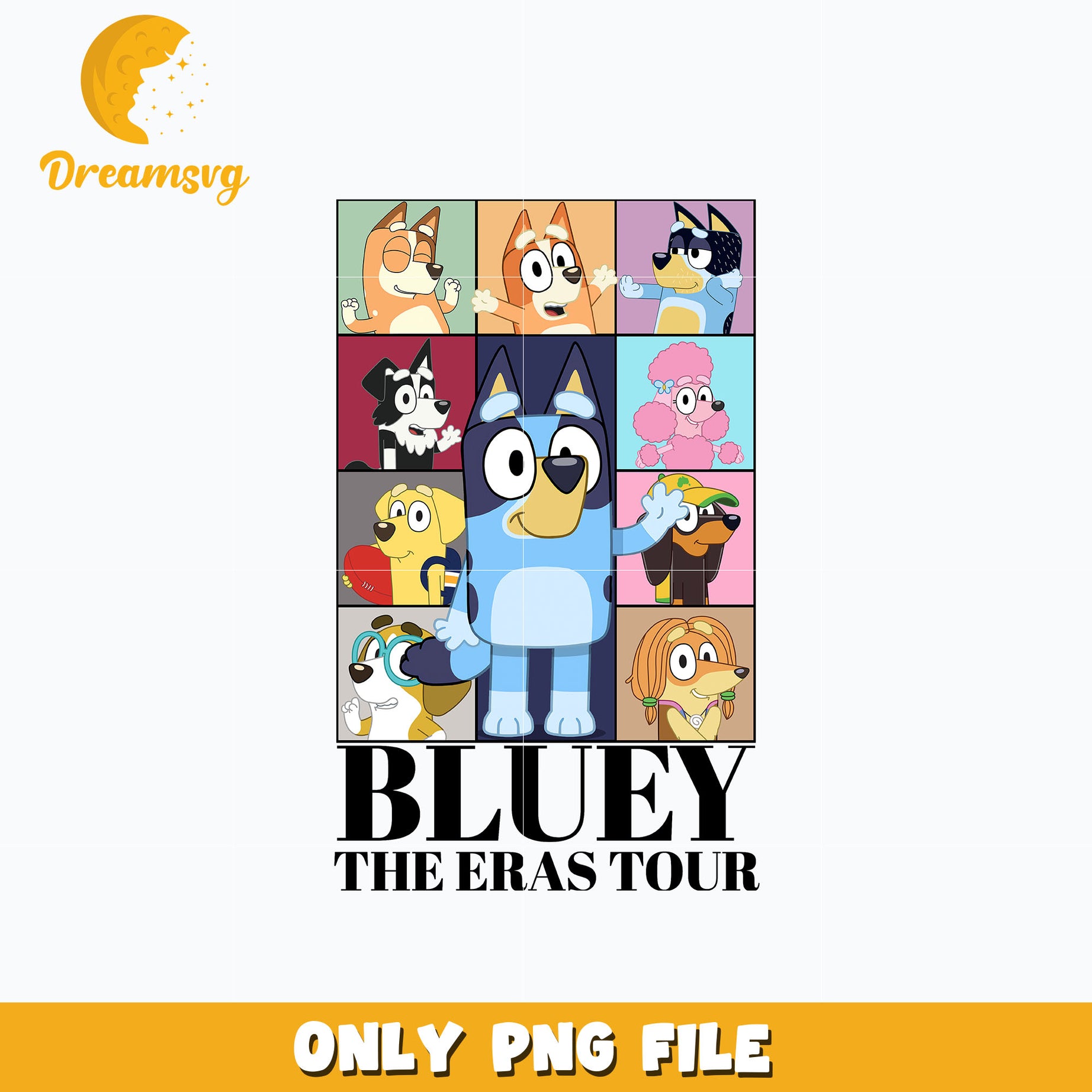 Bluey friends the eras tour cartoon png – DreamSVG Store