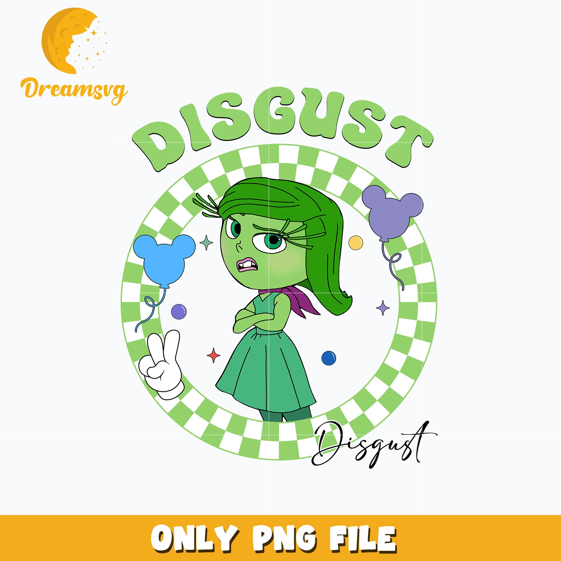 Disgust name design png, inside out png