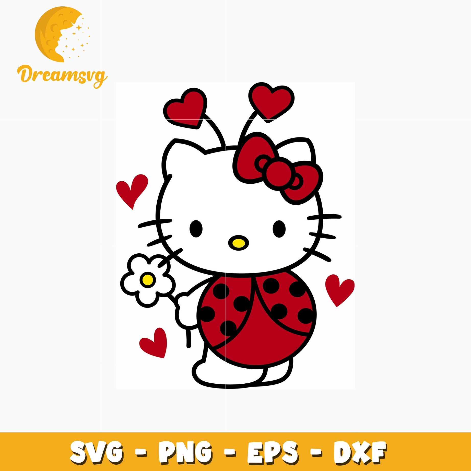 Lady bug kitty love valentine day svg