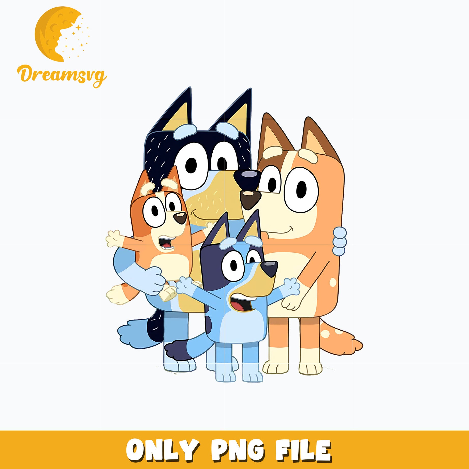 Bluey x bingo family cartoon png