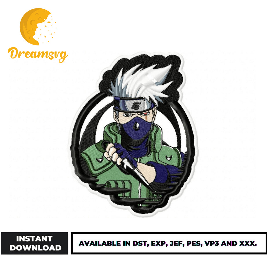 Kakashi Hatake embroidery design