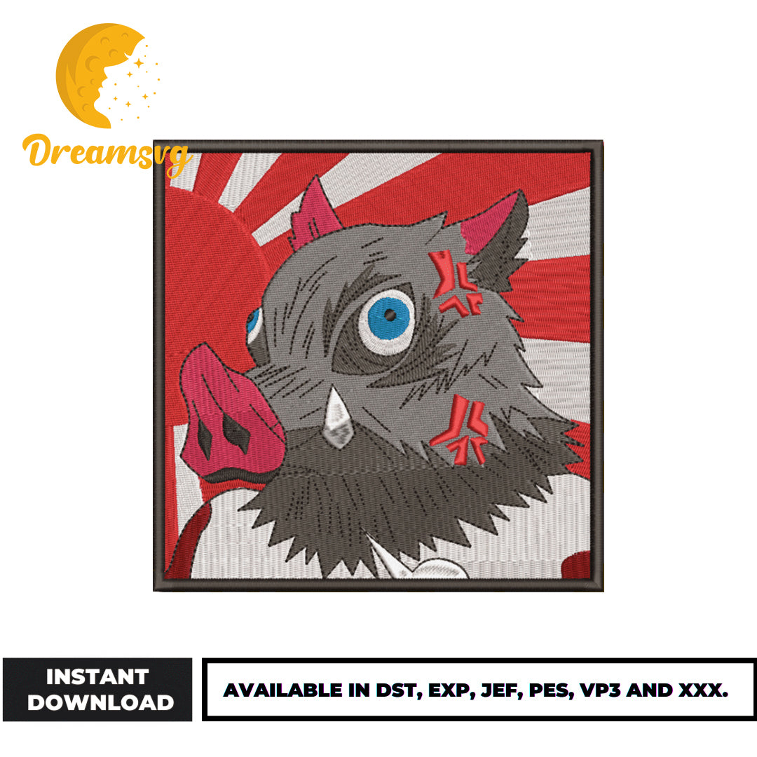 Inosuke mask angry embroidery design – DreamSVG Store