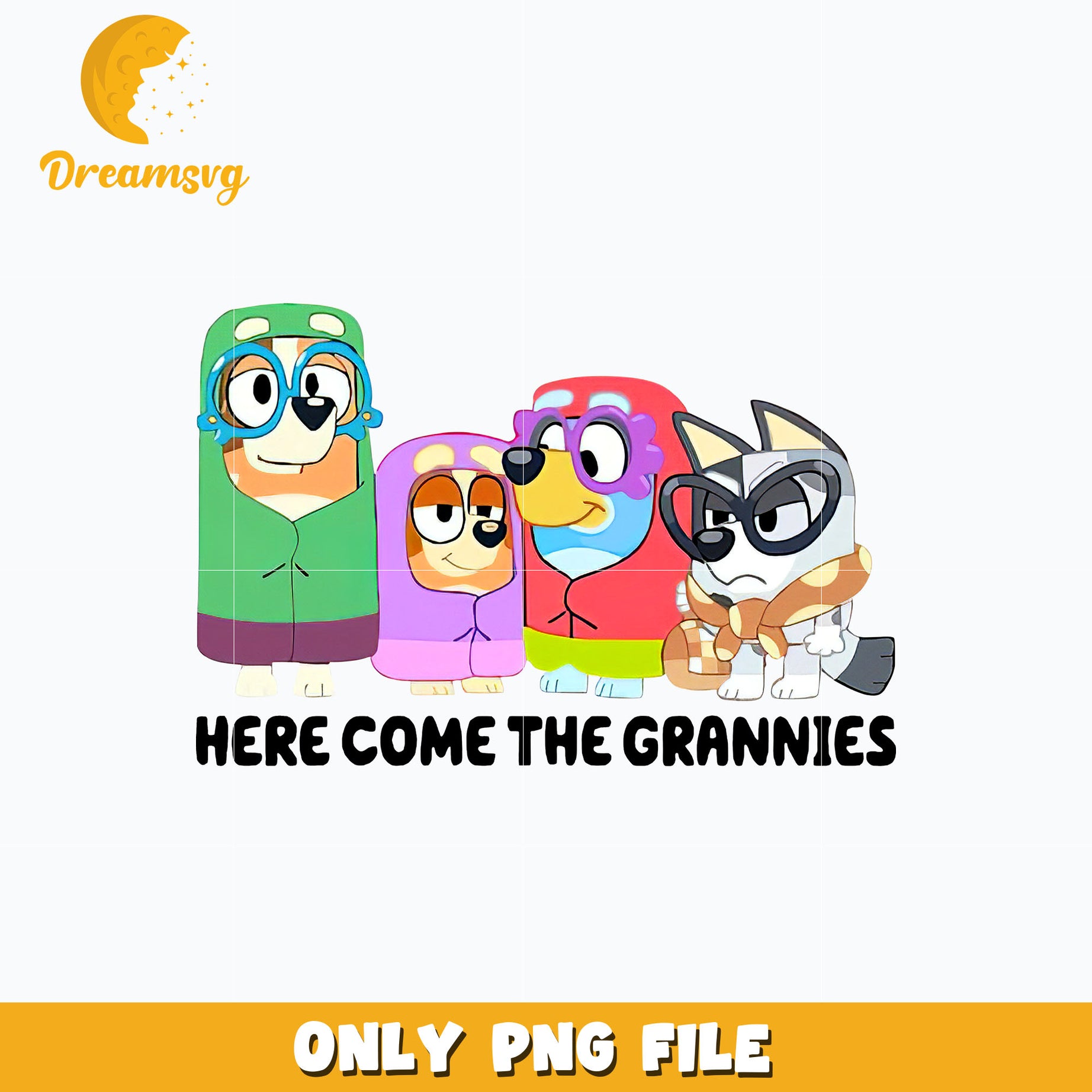 Bluey here come the grannies cartoon png