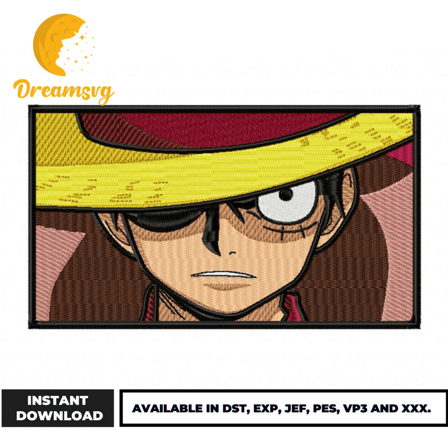 Monkey D. Luffy eyes embroidery design