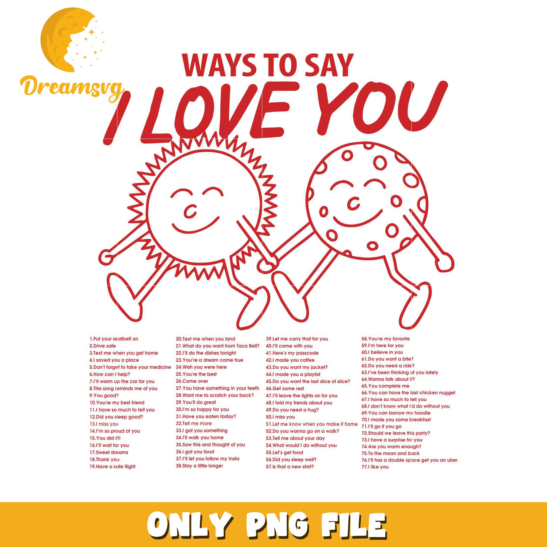 77 Ways To Say I Love You PNG