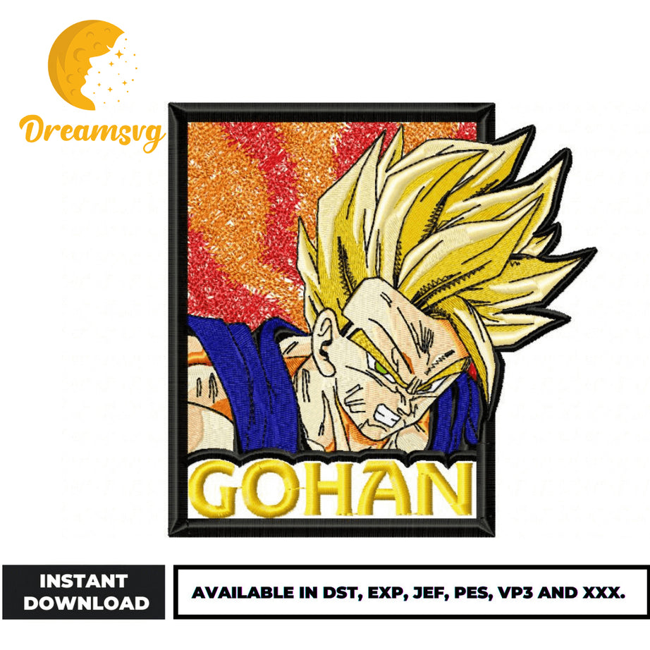 Son Gohan embroidery design