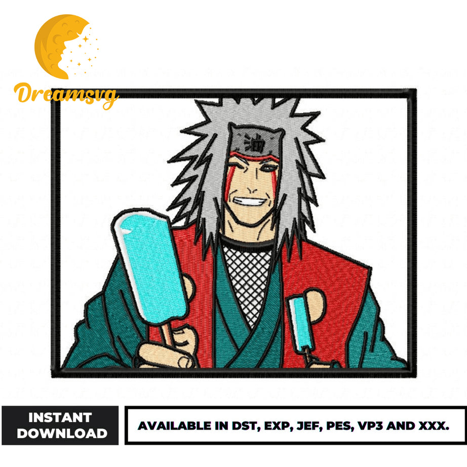 Jiraiya ice cream embroidery design