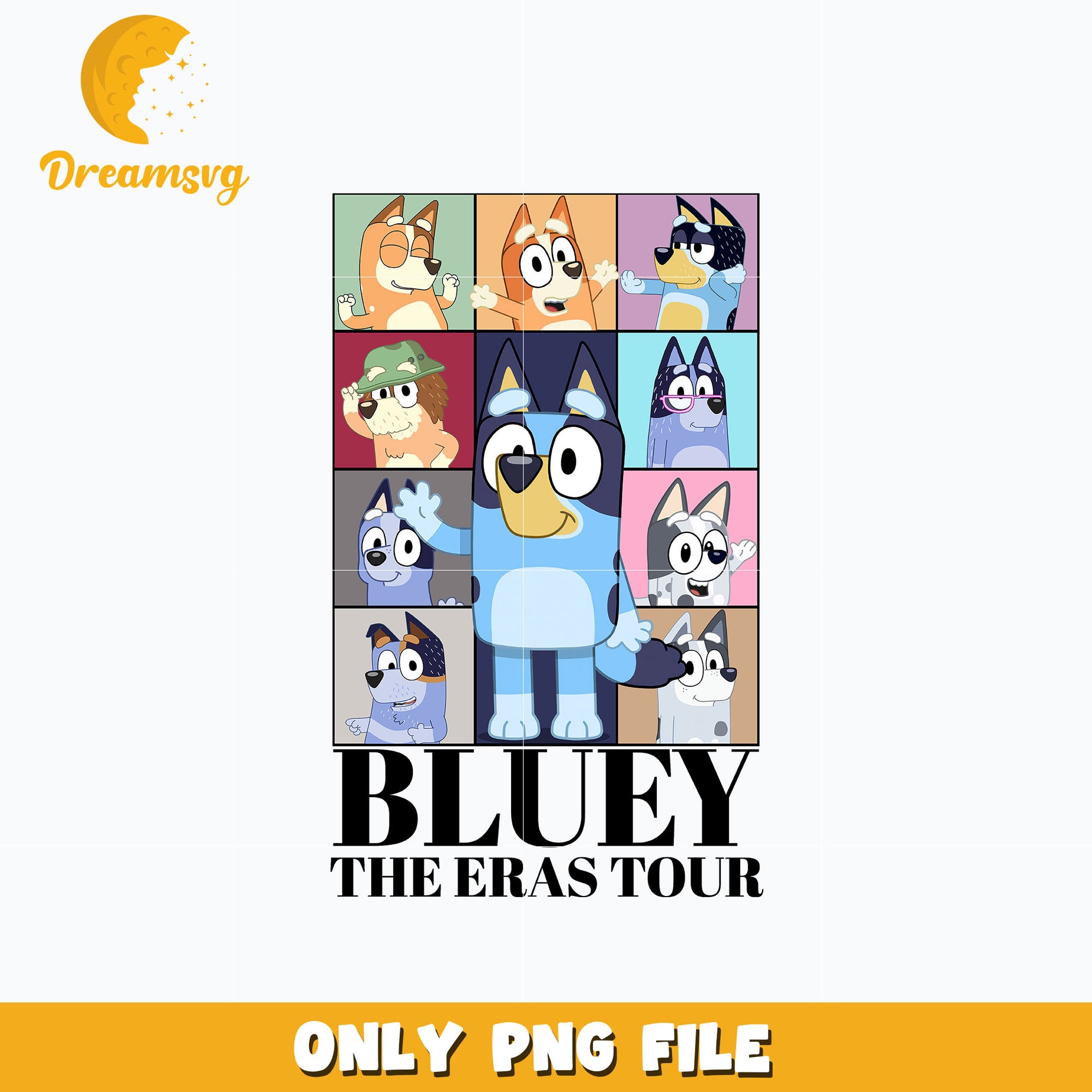 Bluey the eras tour cartoon png