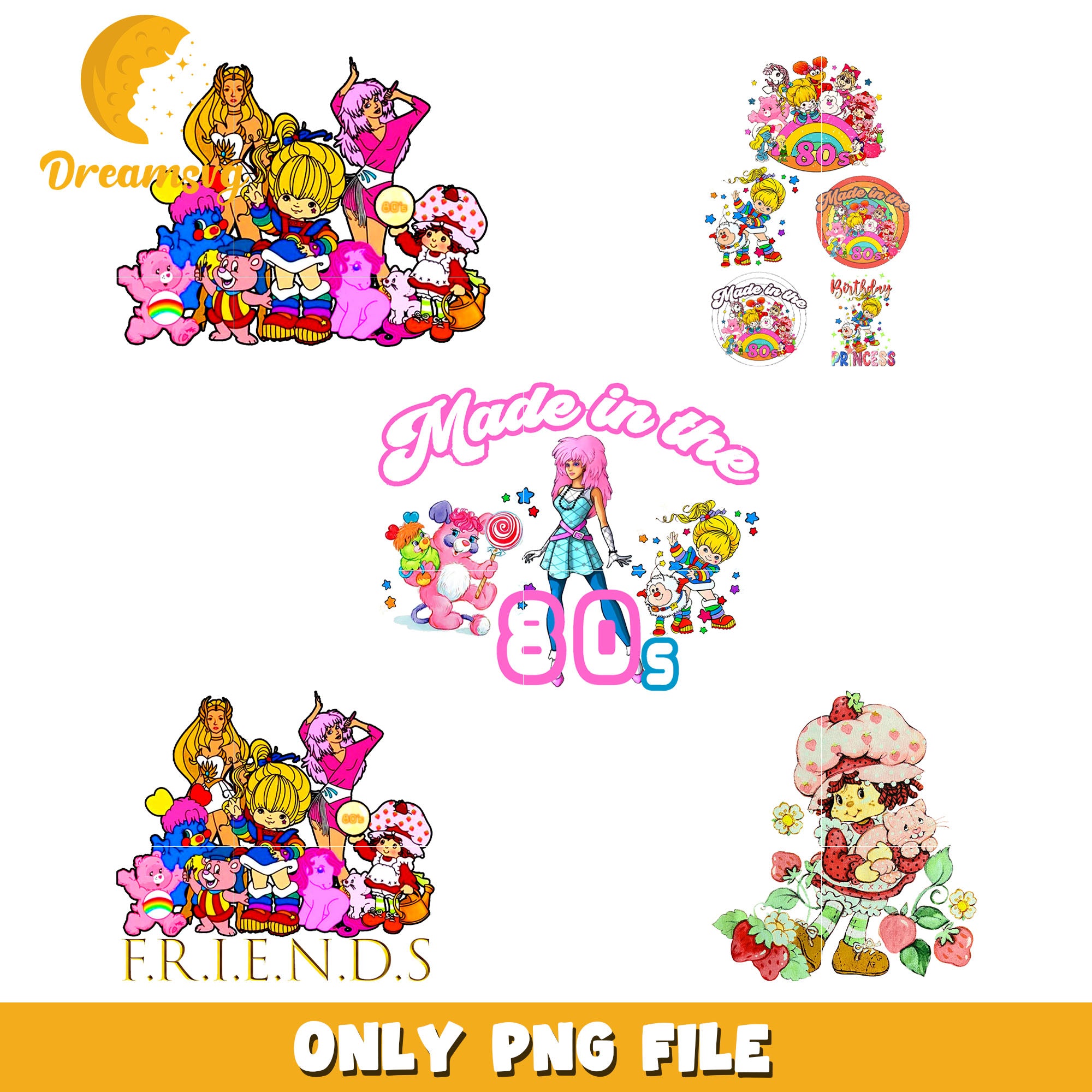 Made in the 80s bundle png, Strawberry Shortcake character png