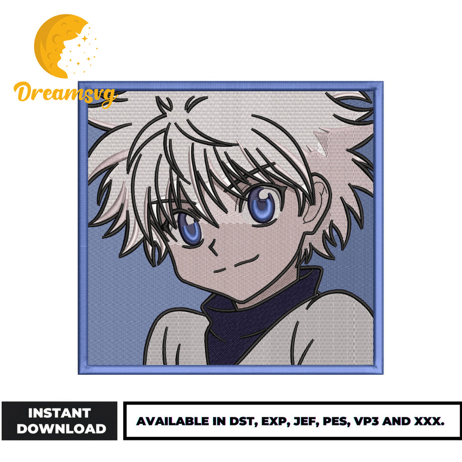 Killua Zoldyck face embroidery design