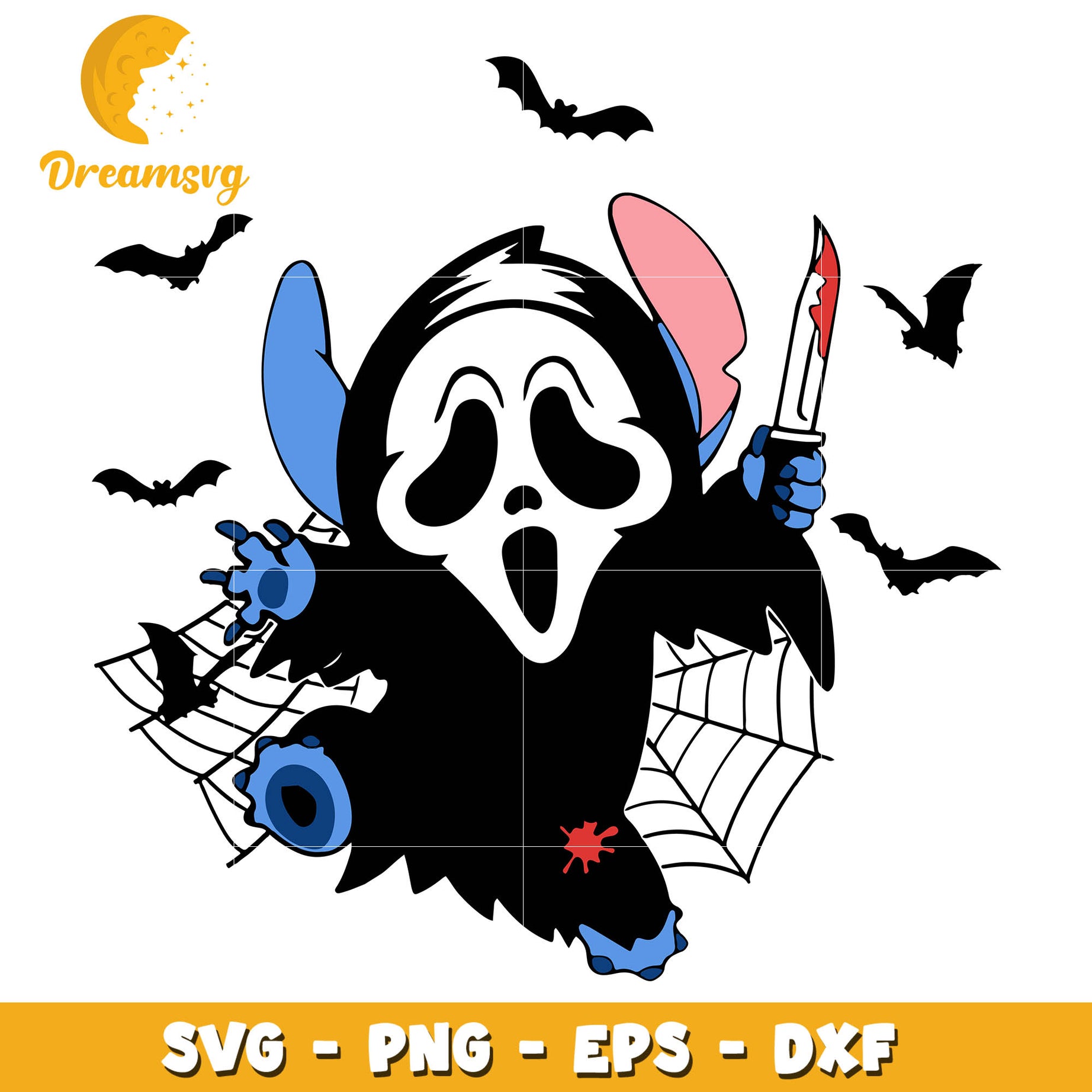 Stitch Ghostface svg, halloween svg