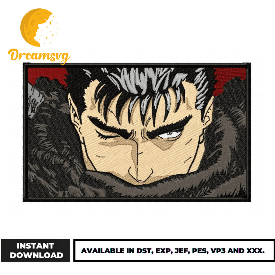 Guts face embroidery design